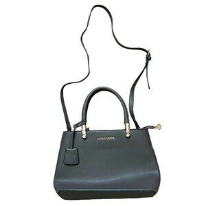 Lino Perros NEW Vegan Leather Satchel Purse Hand Bag In Gray